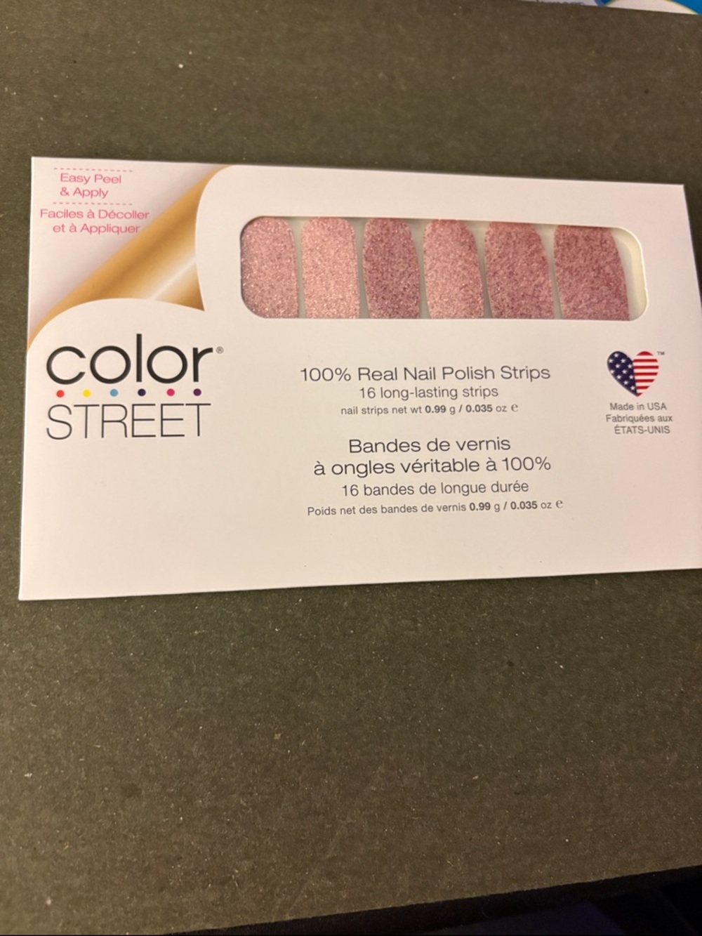 Color Street Rose Pink Glitter Nail Strips - Belize Bellini